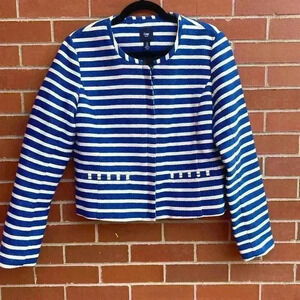 Cute blue and white striped gap jacket